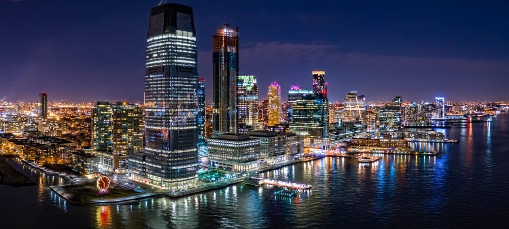 Aerial panorama of Jersey City