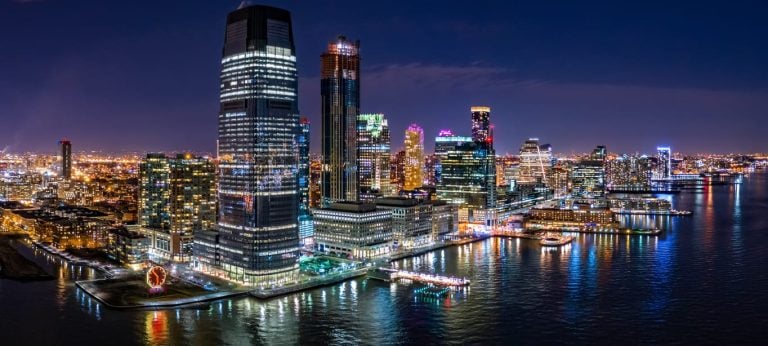 Aerial panorama of Jersey City