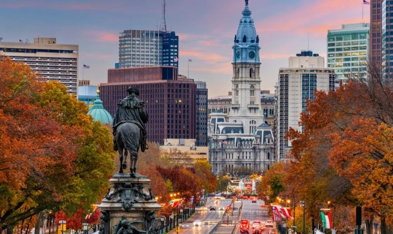 Philadelphia, Pennsylvania, USA Overlooking Benjamin Franklin Parkway