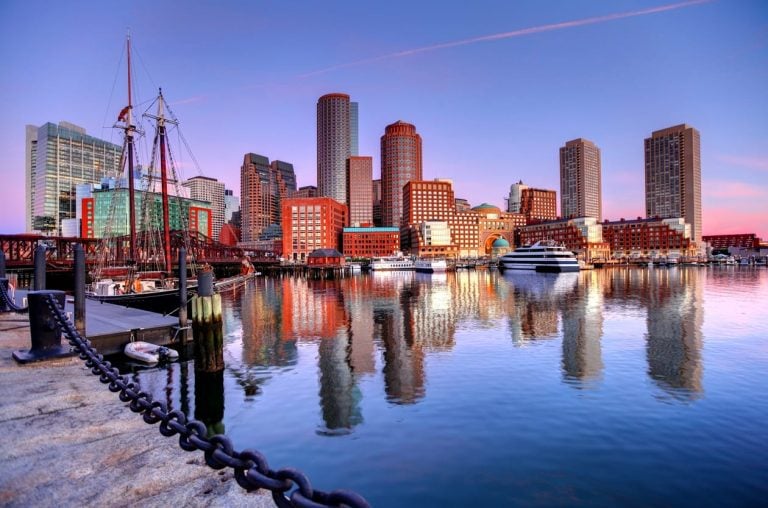 Boston Skyline along the Harborwalk