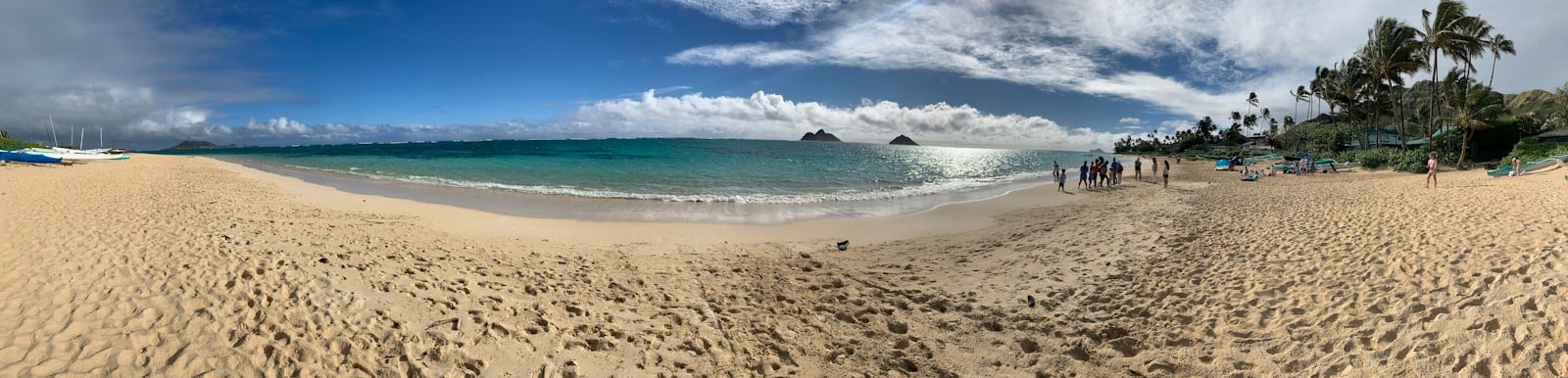 Panorama of Lanikai Beach in Kailua, Hawaii