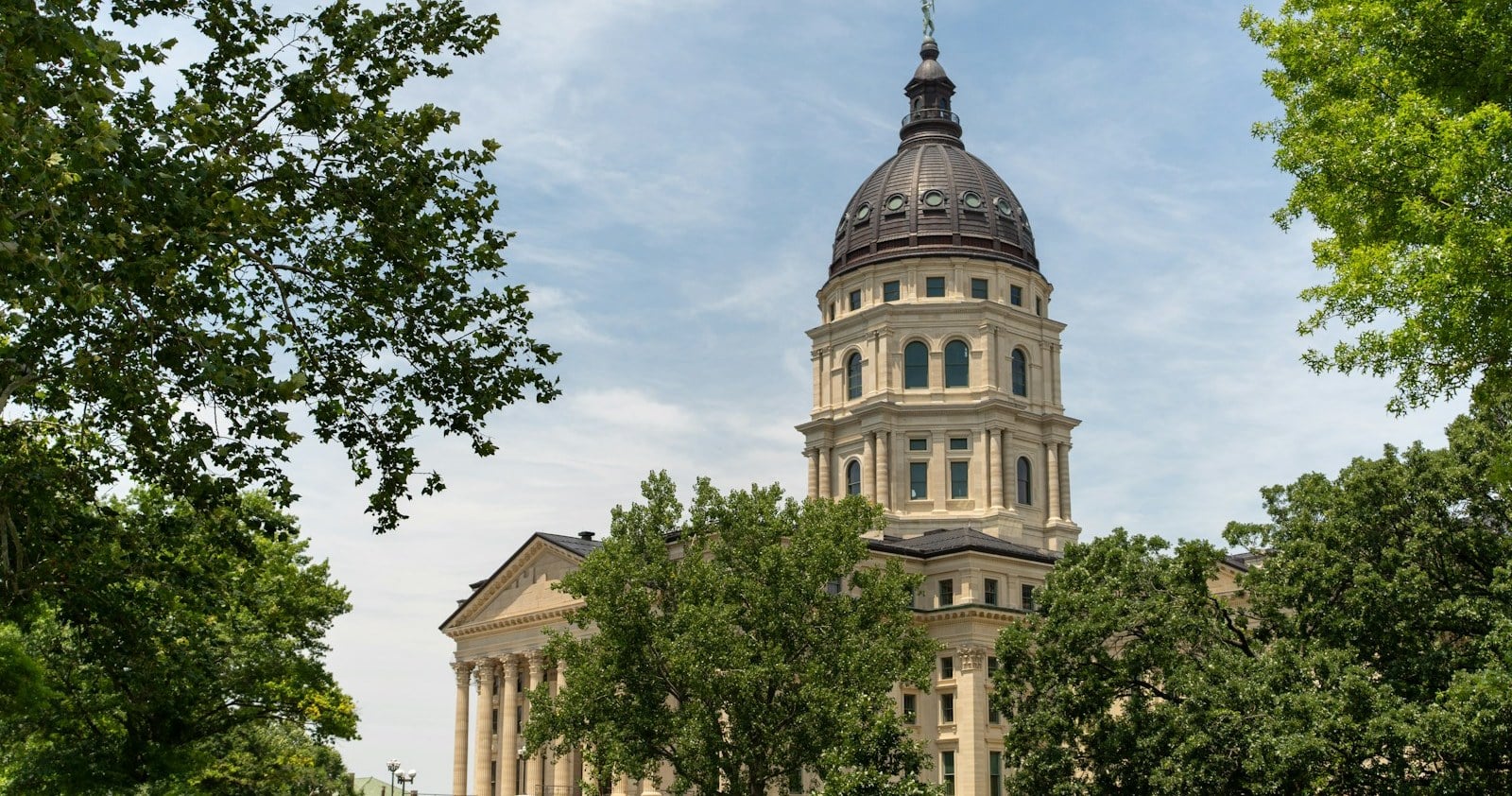 The Kansas State Capitol dome in Topeka, Kansas