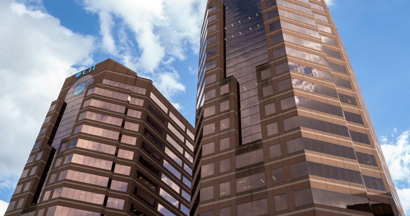 Office towers rising over Covington, Kentucky