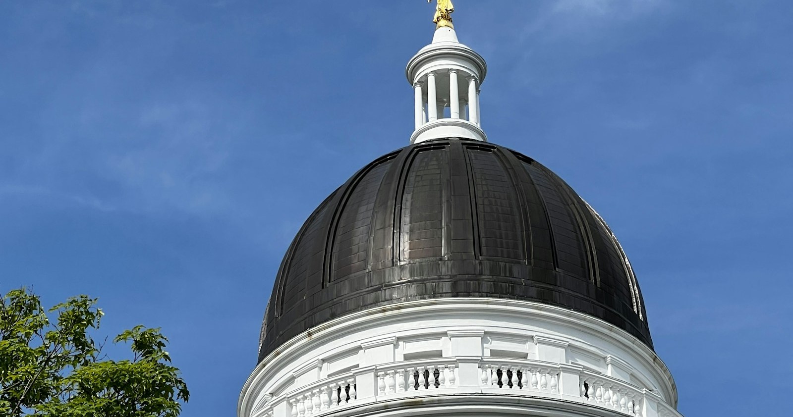 The Maine State House dome in Augusta, Maine