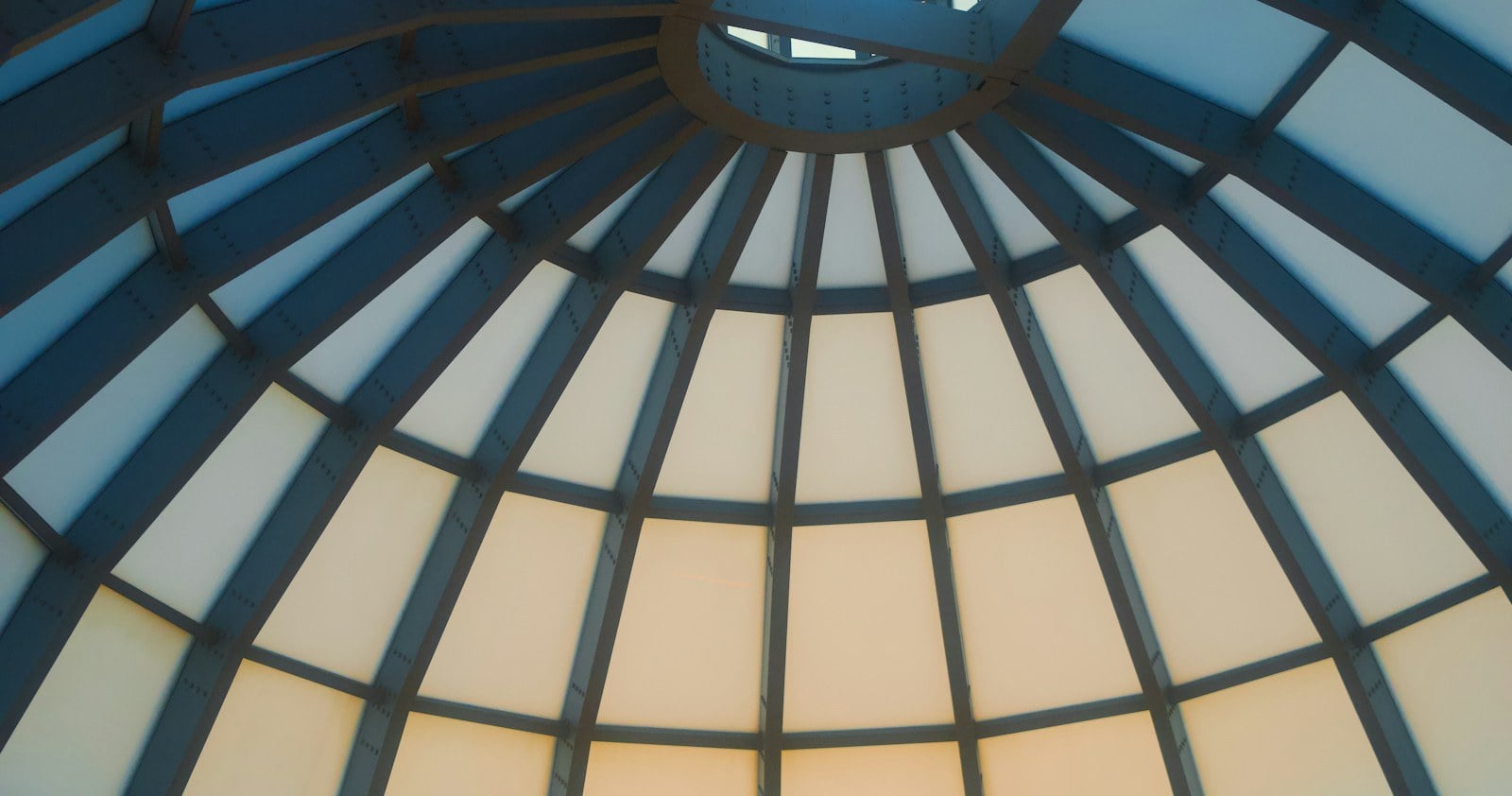 The arched glass ceiling at Mall of America in Bloomington, Minnesota
