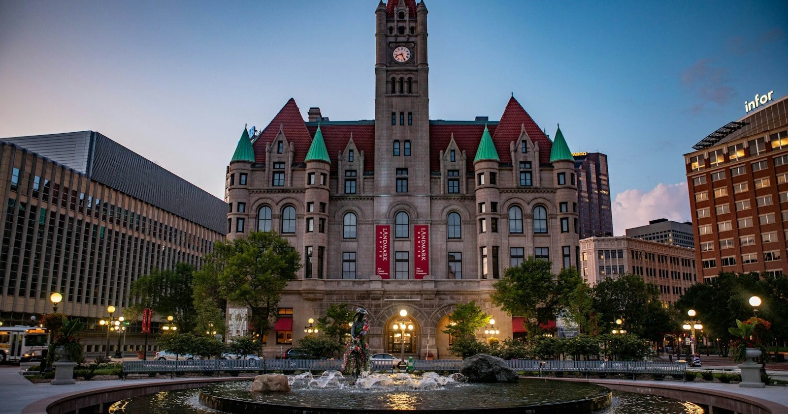 The Landmark Center and Rice Park in Saint Paul, Minnesota
