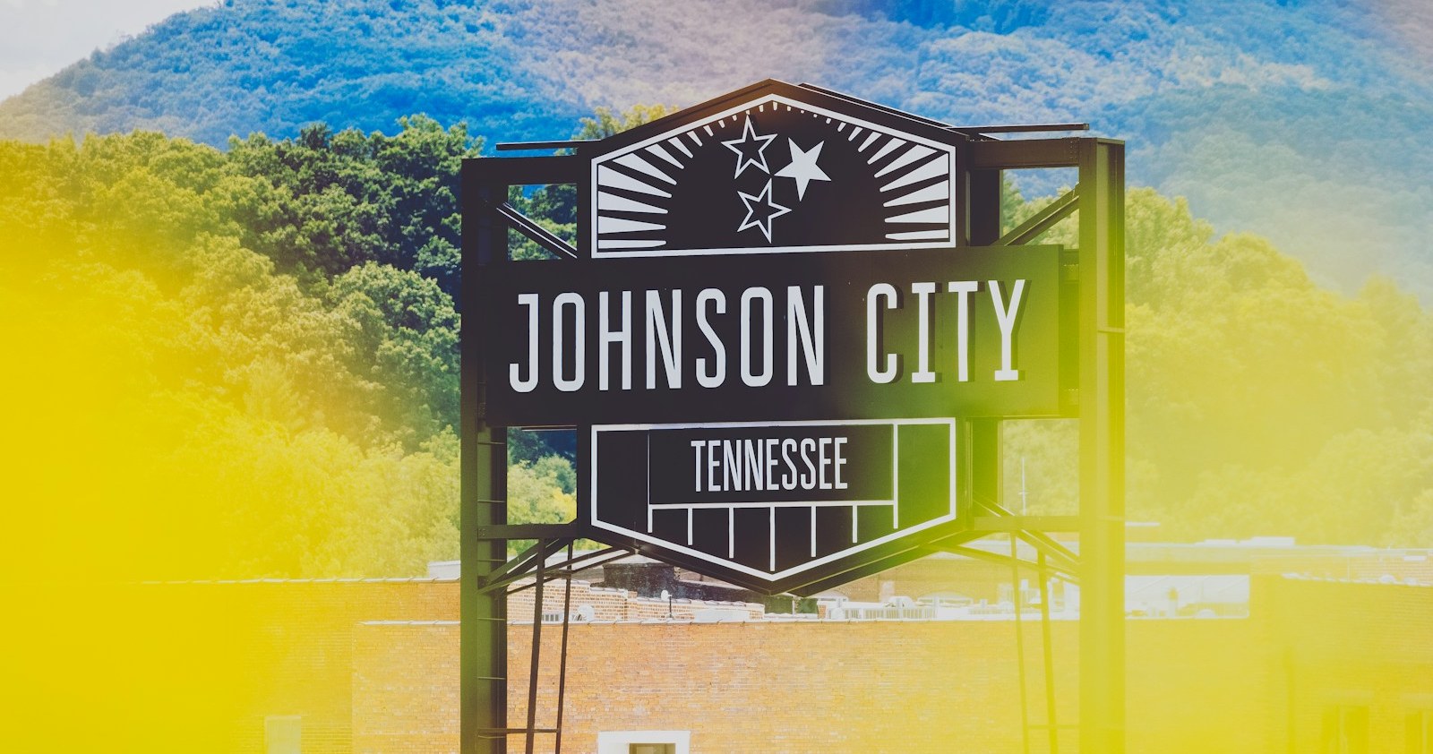 The Johnson City sign at King Commons in Johnson City, Tennessee