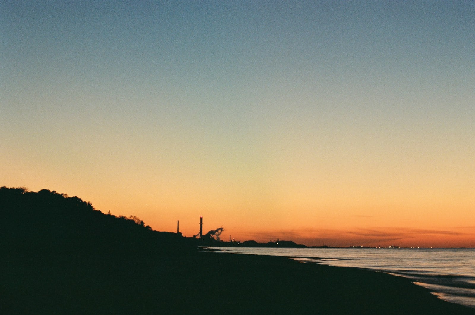 Lake Michigan south shore looking toward Gary Indiana