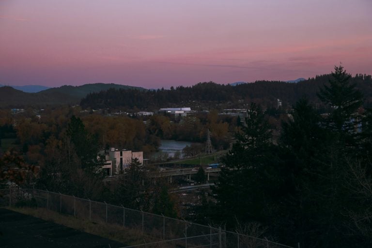Sunset over Eugene, Oregon from the Skinner Butte loop