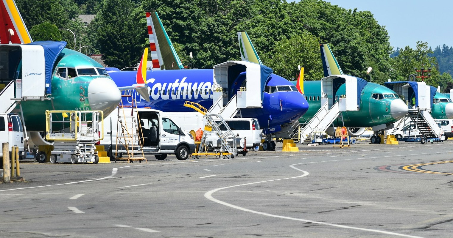 Boeing 737 aircraft at the Renton Production Facility in Renton, Washington