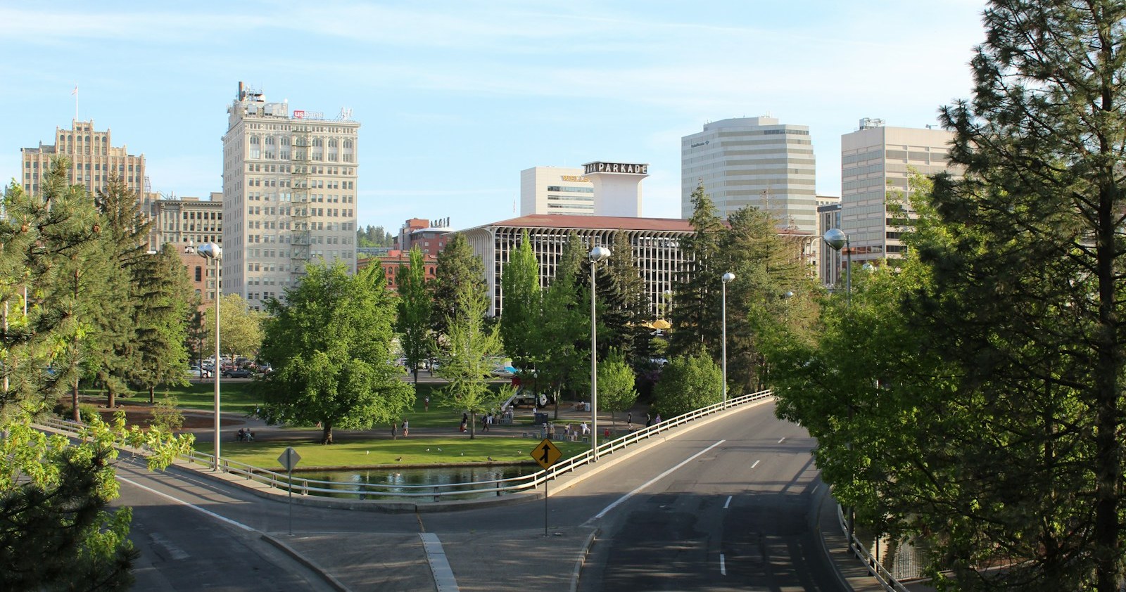 Downtown Spokane skyline from Riverfront Park, Spokane, Washington