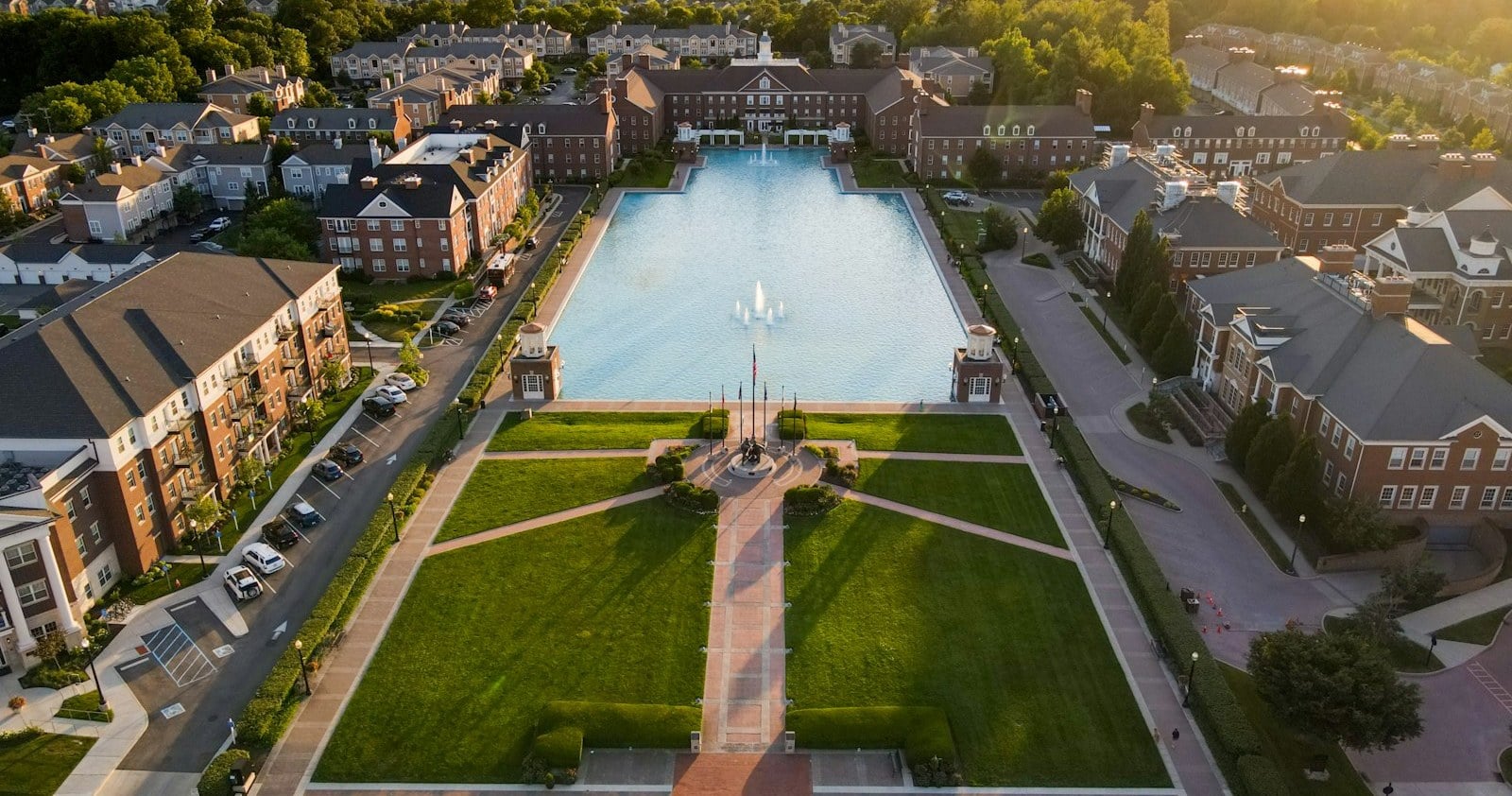 Carmel Indiana Town Center aerial (wide)