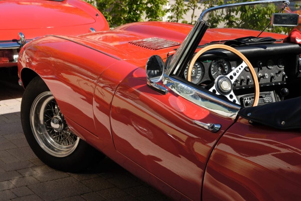 Cherry red vintage convertible in good condition