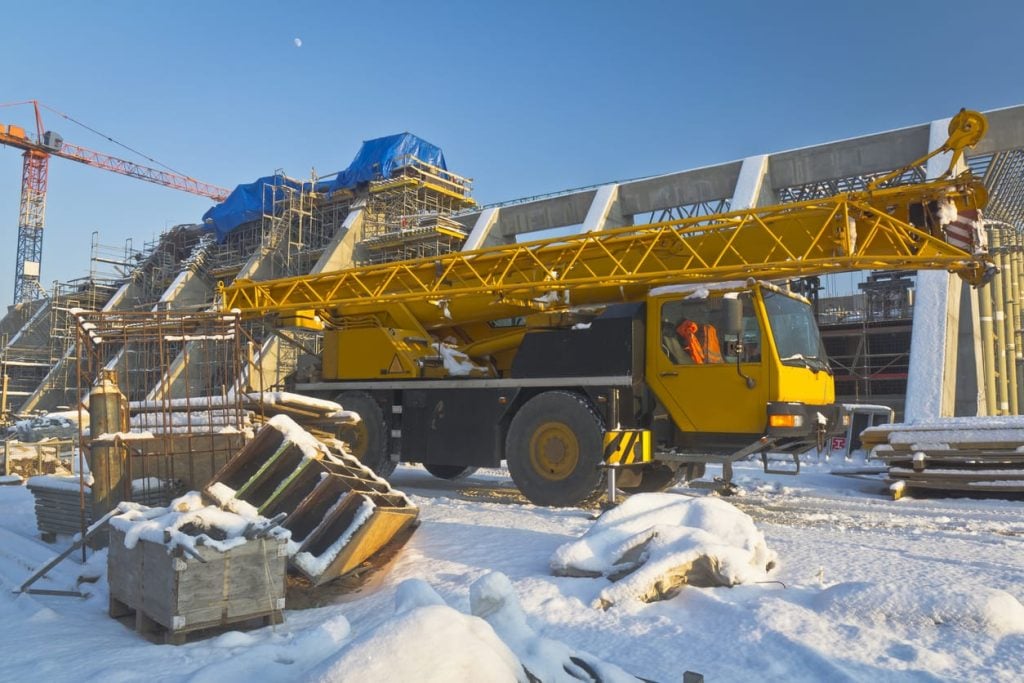 Mobile Crane in Construction Site