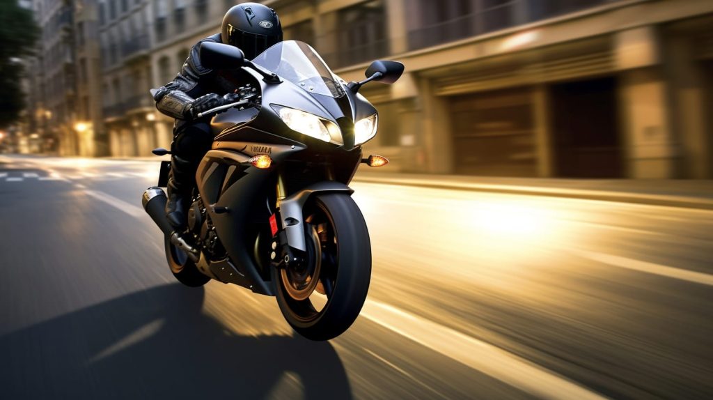 ShipACar Yamaha Motorcycle driving down a road photo realistic 5efae78b 2ca4 43b2 946b fab629aa209e