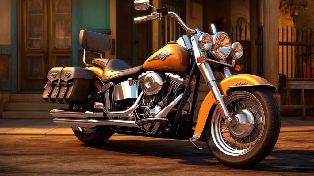 ShipACar Harley Davidson parked in a driveway photorealsitc rea 8d34ca62 00f6 4e3a 91ba 351ddc6b23ed