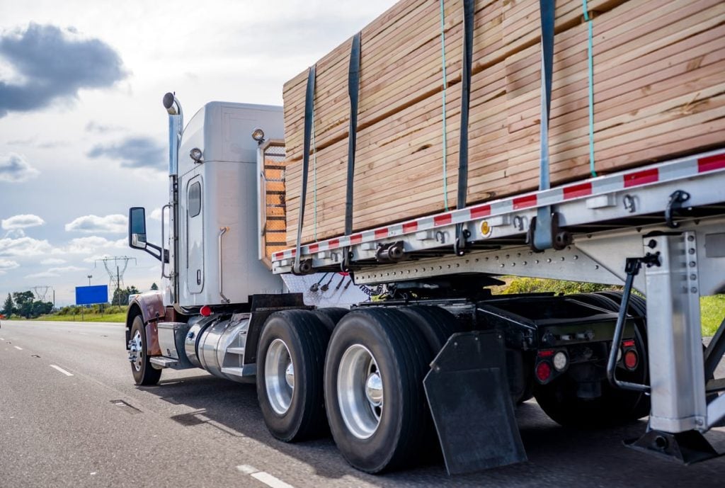 Loaded semi truck running an interstate