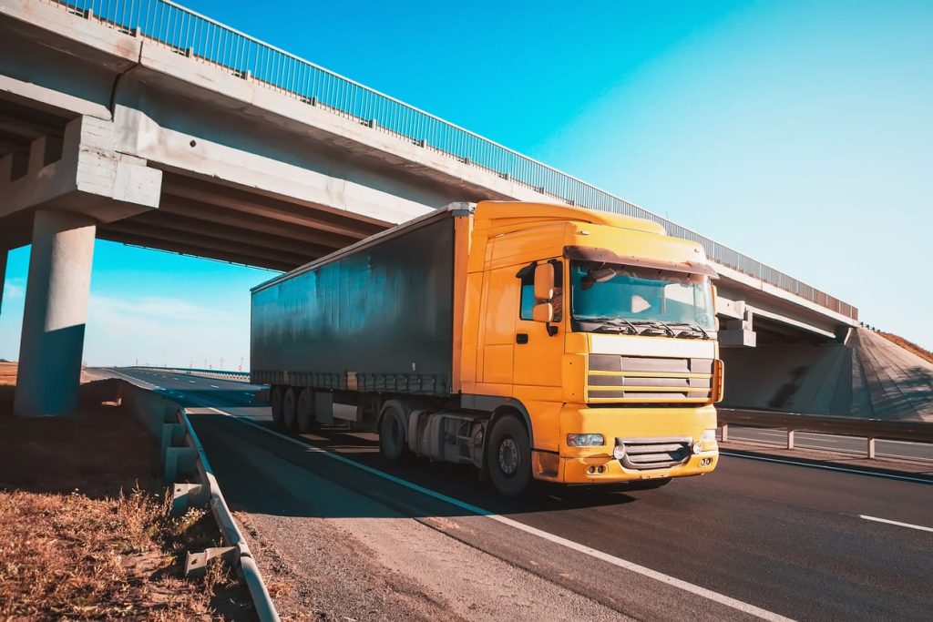 truck on the road freight transportation
