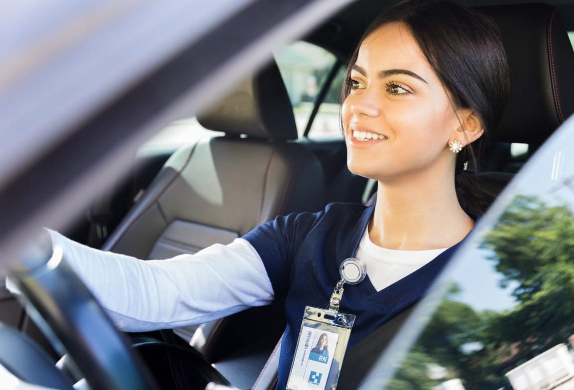 Travel healthcare worker in shipped car