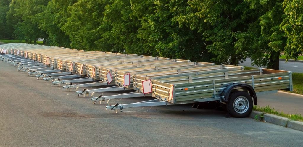 lots of new car trailers