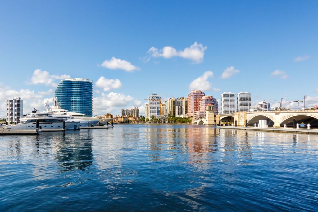 City waterfront skyline on a clear day