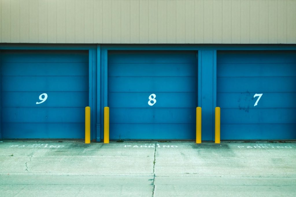 Numbered loading doors at a storage facility
