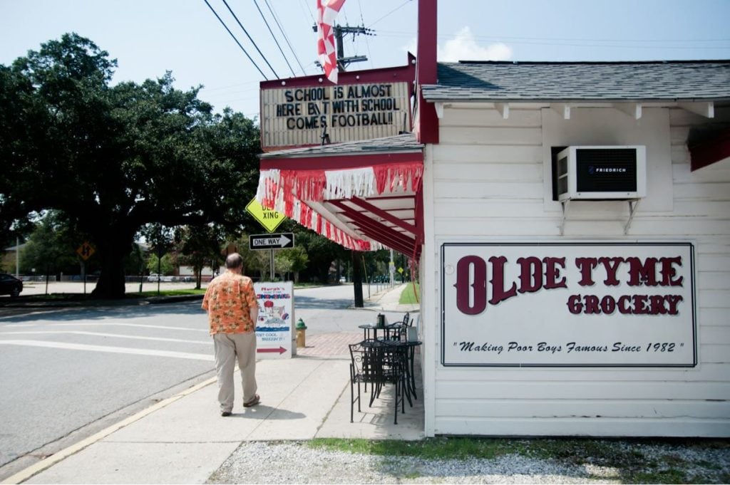 Small town storefront in rural Louisiana