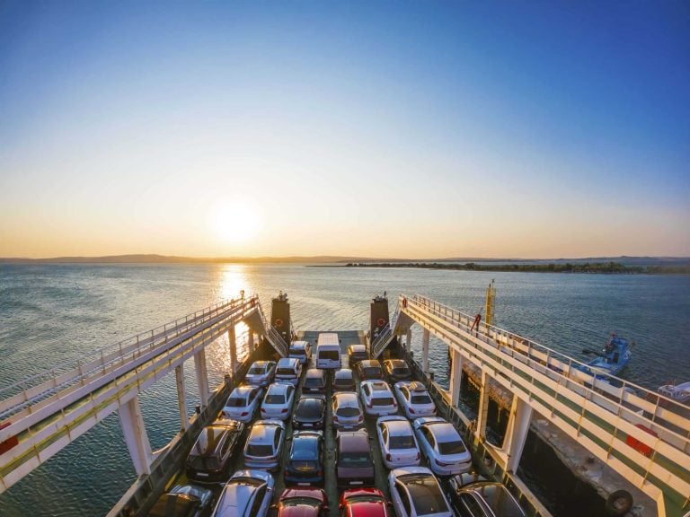 A large ferry boat
