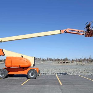 Side View Of Mobile Work Platform On A Construction Site