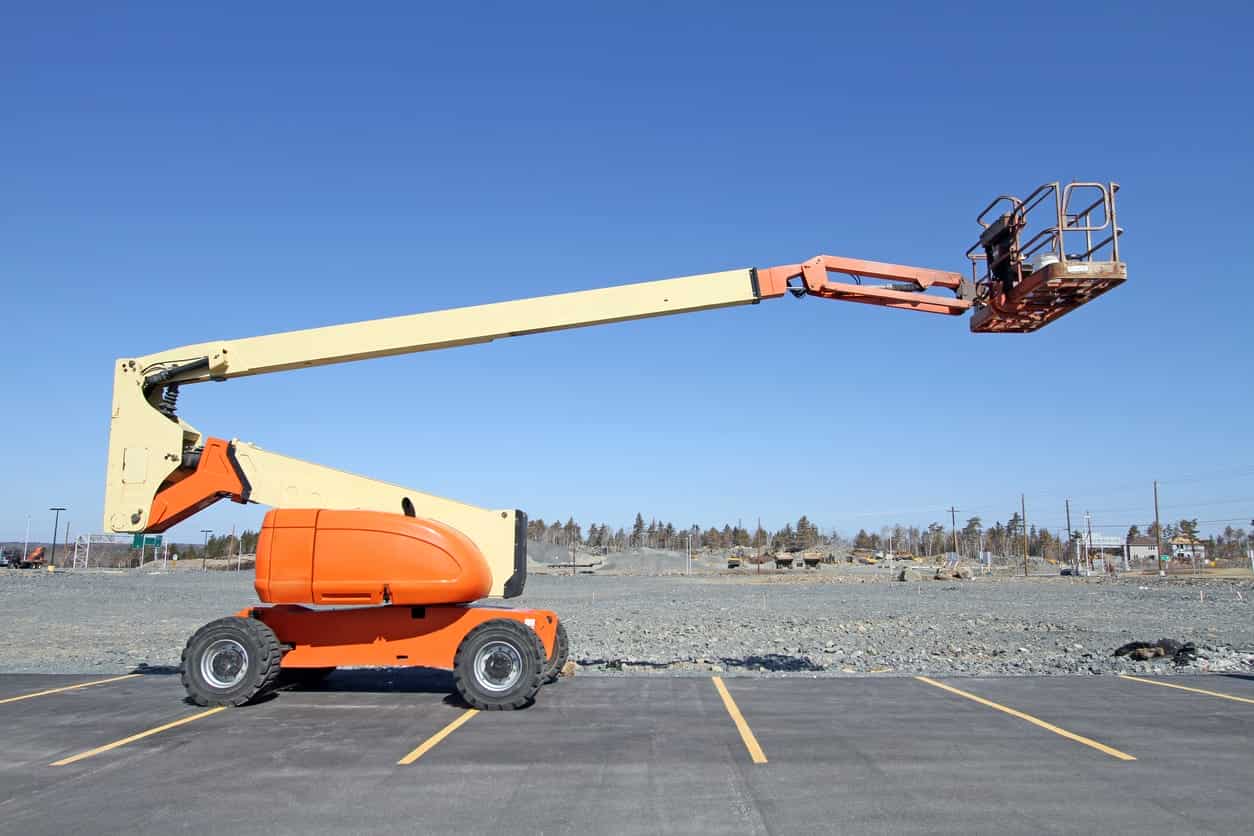 Side View Of Mobile Work Platform On A Construction Site