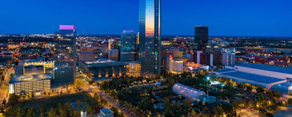Oklahoma City skyline at dusk