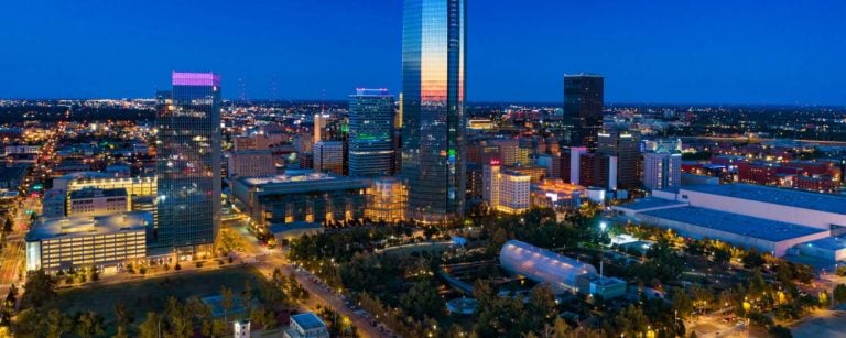 Oklahoma City skyline at dusk