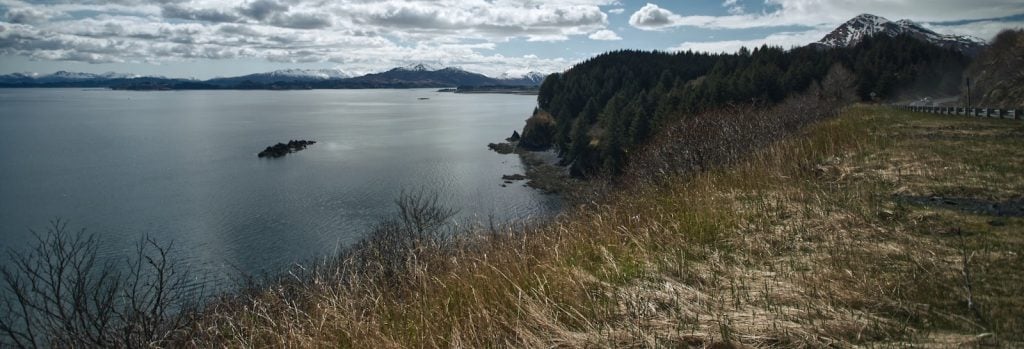 Chiniak Bay coastline at Deadman's Curve, Kodiak, AK