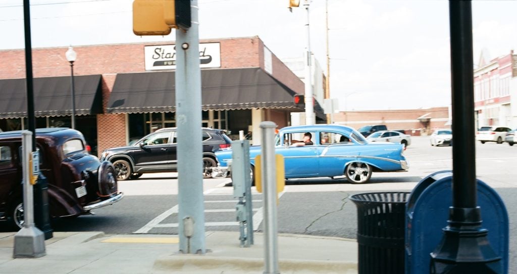 Classic cars on a downtown Bessemer street