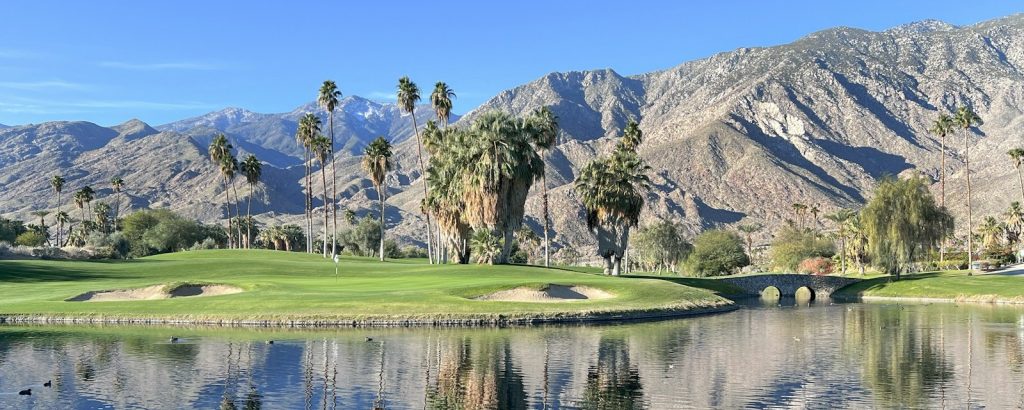 Golf course beneath the San Jacinto Mountains, Palm Springs, CA
