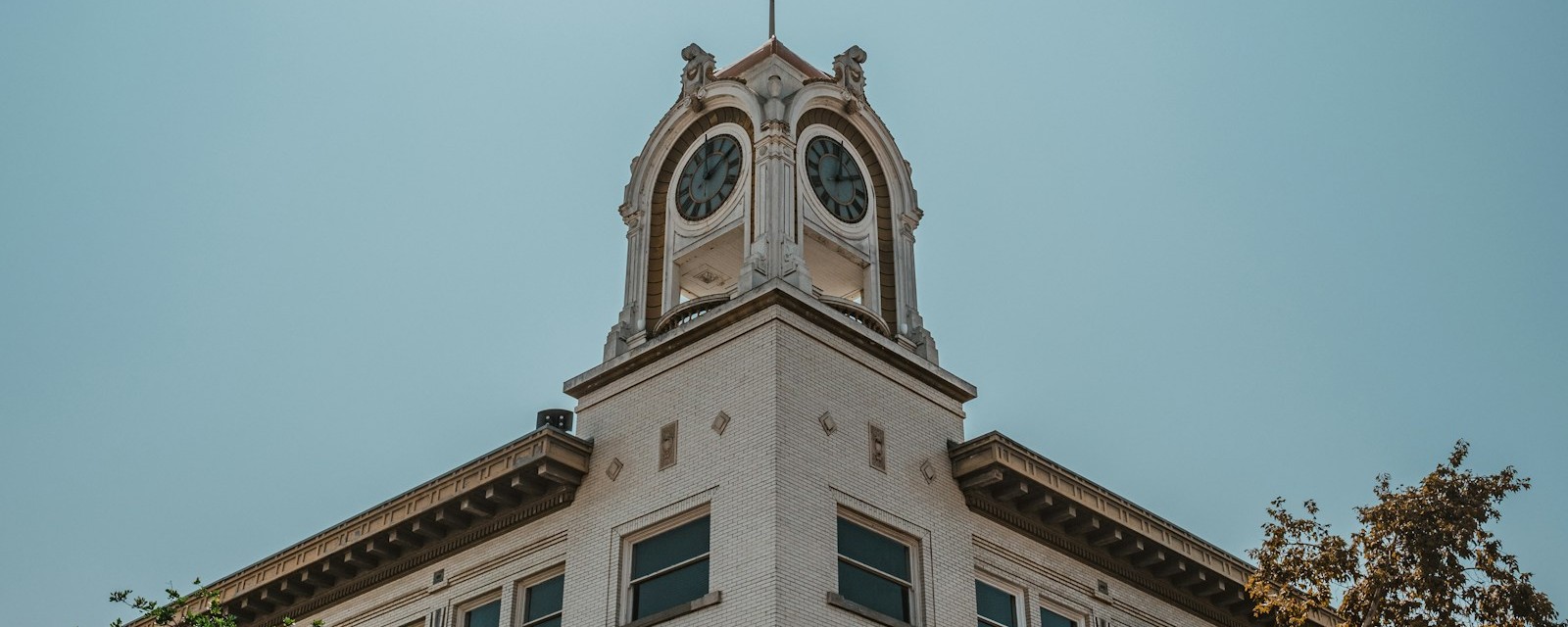 Historic clock tower in downtown Santa Ana, CA