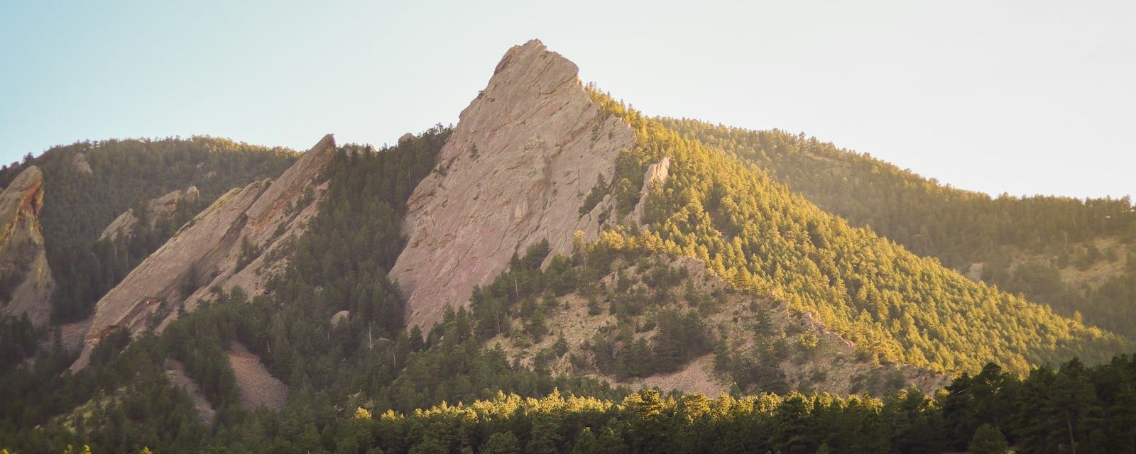 The Flatirons at sunset from Chautauqua Park, Boulder, CO