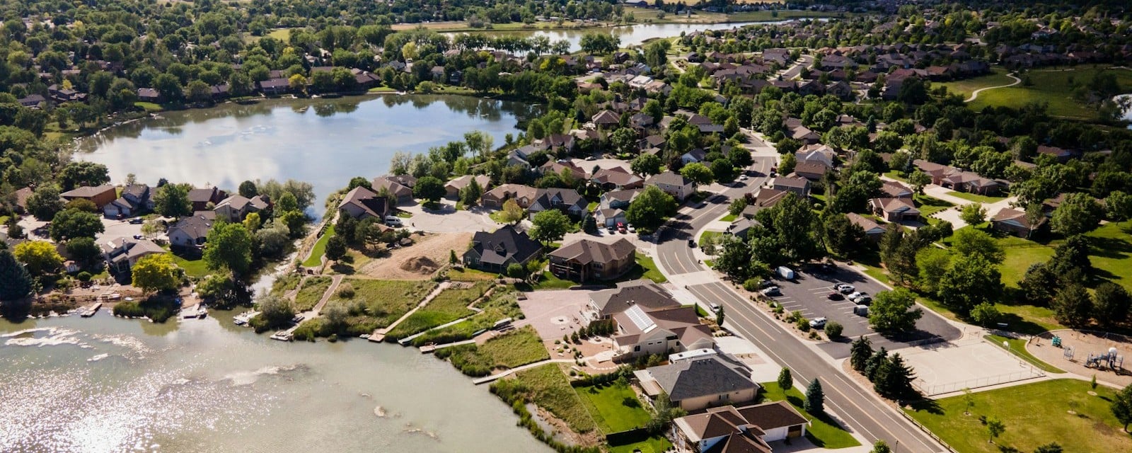 Lakeside neighborhoods from above, Loveland, CO