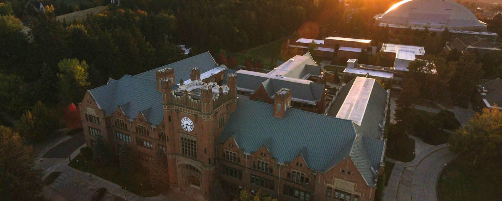 University of Idaho Administration Building at sunset, Moscow, ID