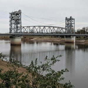 The Jackson Street lift bridge over the Red River at Alexandria, Louisiana
