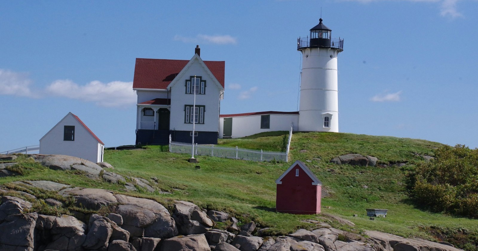 Nubble Light and its keeper's house at Sohier Park in York, Maine