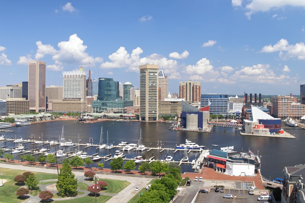 Baltimore Inner Harbor and downtown skyline