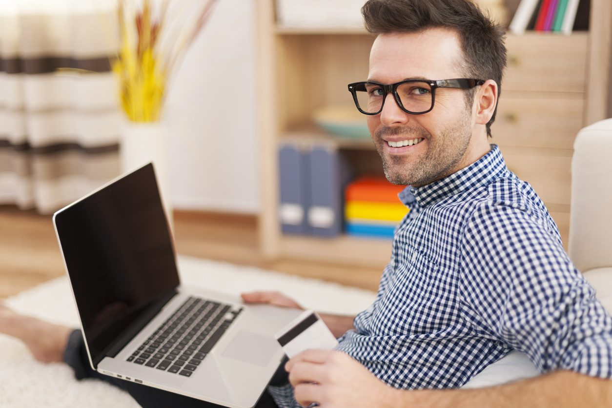 Paying for a booking online with a card at home