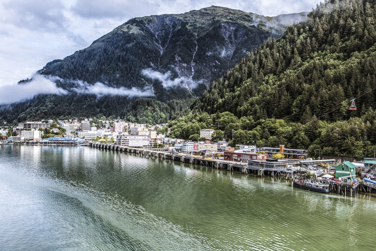 Downtown Juneau Alaska seen from the water