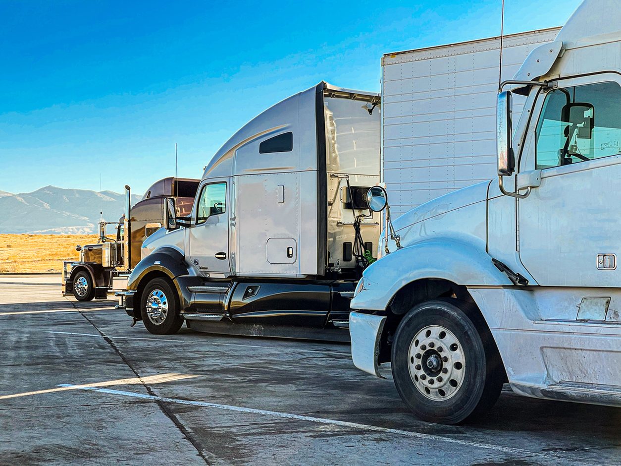 Equipment yard before a trailer collection