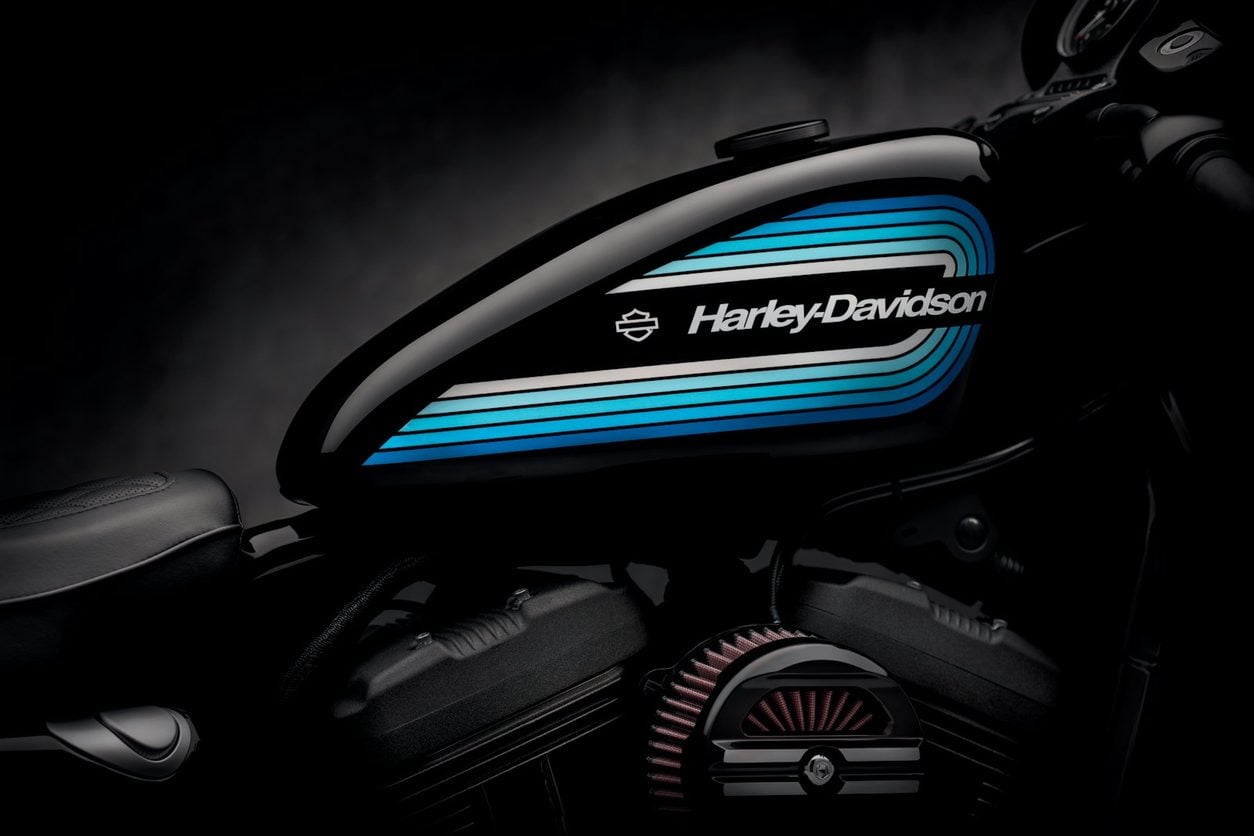 Harley-Davidson touring motorcycle on a rural road