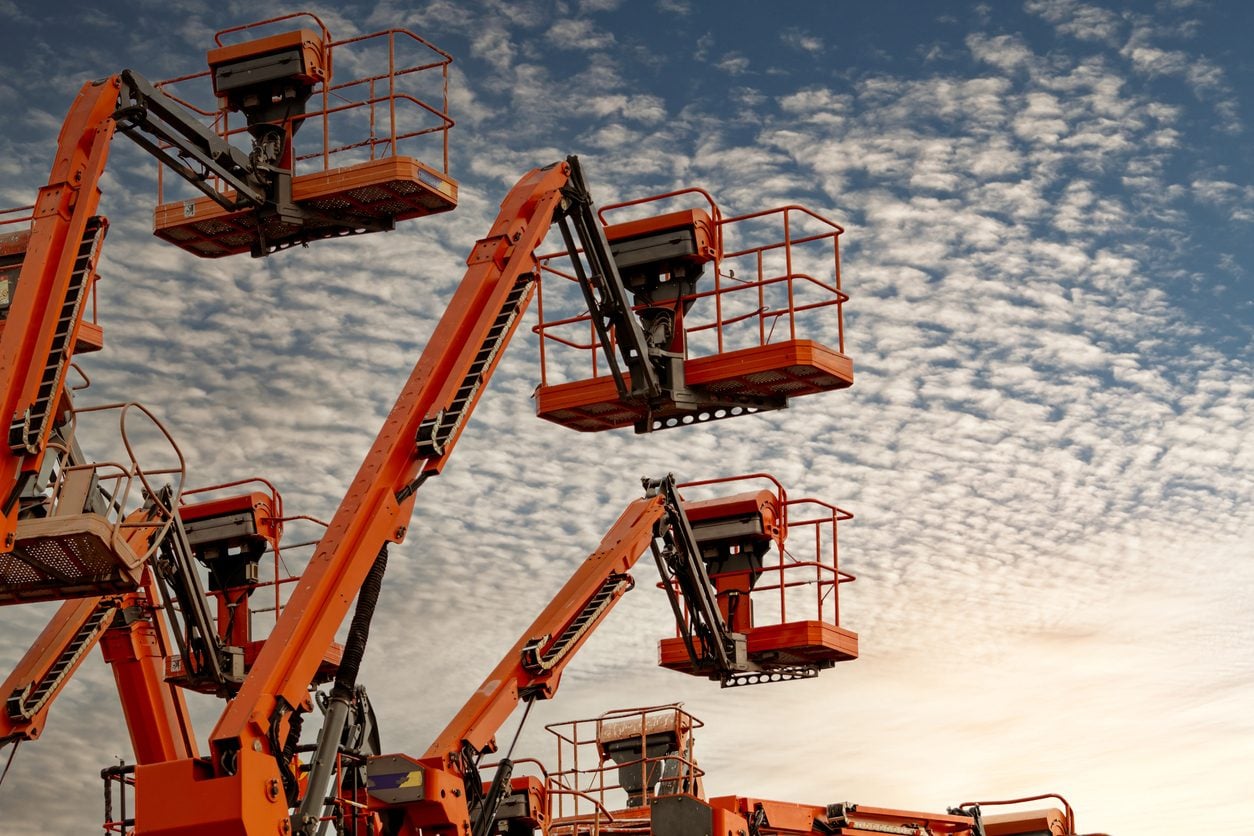 Lift equipment awaiting collection