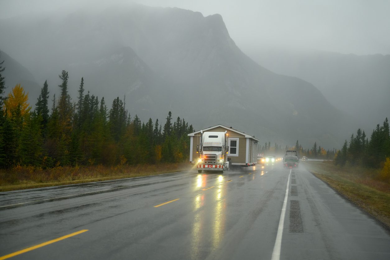 Oversize permitted load on a state highway
