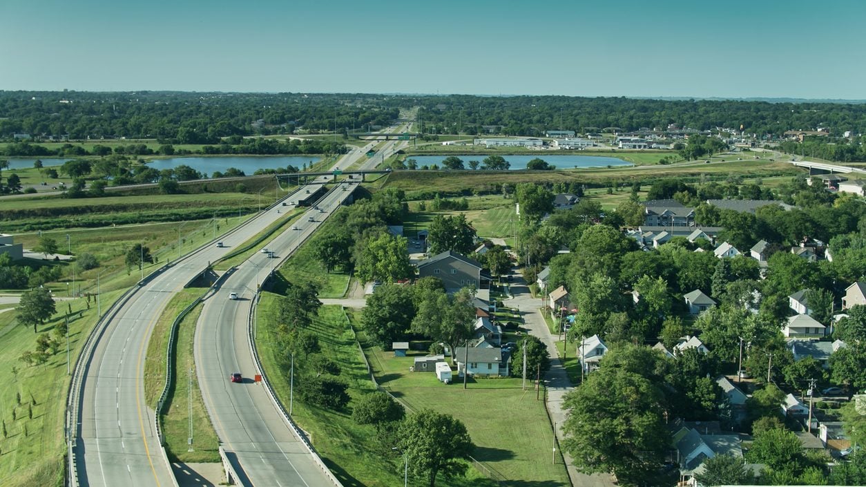 Freeway on the edge of Lincoln Nebraska