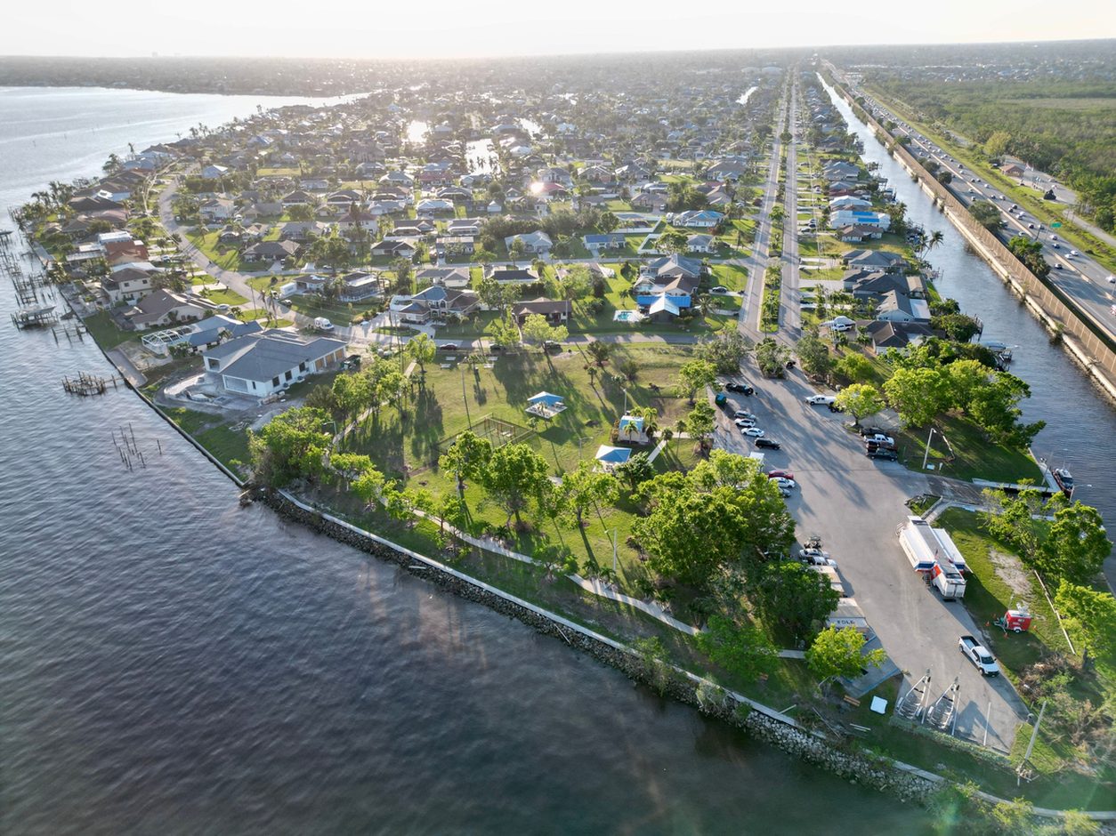 Aerial view of Pine Island near Cape Coral in Florida